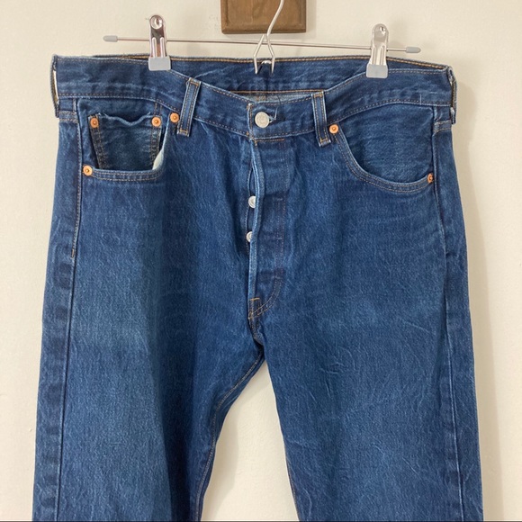 Levi’s Mens 36 34 button fly straight blue - Picture 2 of 10